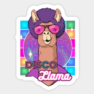 Disco llama, 80s groovy retro Alpaca, Funny llama, cute alpaca, gift for llama lovers Sticker